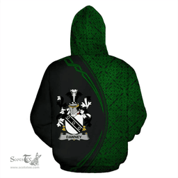 Irish Dawney or Dawnay Coat of Arms Irish Family Crest Hoodie Black Green Circle Style Hoodie
