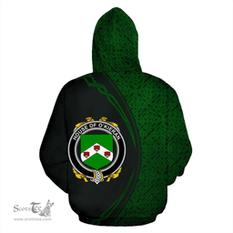 Irish House of O'KIERAN Coat of Arms Irish Family Crest Hoodie Black Green Circle Style Hoodie