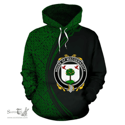 Irish House of MACGERAGHTY Coat of Arms Irish Family Crest Hoodie Black Green Circle Style Hoodie