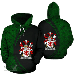 Irish Condon Coat of Arms Irish Family Crest Hoodie Black Green Circle Style Hoodie