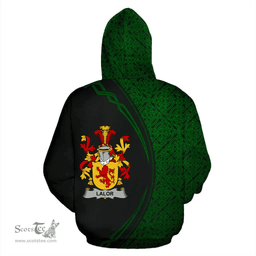 Irish Lalor or O'Lawlor Coat of Arms Irish Family Crest Hoodie Black Green Circle Style Hoodie
