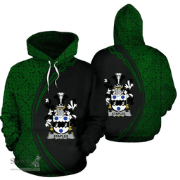 Irish Staples Coat of Arms Irish Family Crest Hoodie Black Green Circle Style Hoodie