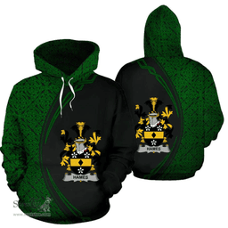 Irish Hames Coat of Arms Irish Family Crest Hoodie Black Green Circle Style Hoodie