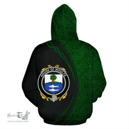 Irish House of WOULFE Coat of Arms Irish Family Crest Hoodie Black Green Circle Style Hoodie