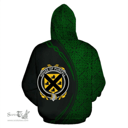 Irish House of PURCELL Coat of Arms Irish Family Crest Hoodie Black Green Circle Style Hoodie