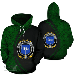 Irish House of MACGORMAN Coat of Arms Irish Family Crest Hoodie Black Green Circle Style Hoodie