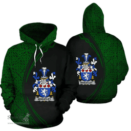 Irish Wheatley Coat of Arms Irish Family Crest Hoodie Black Green Circle Style Hoodie