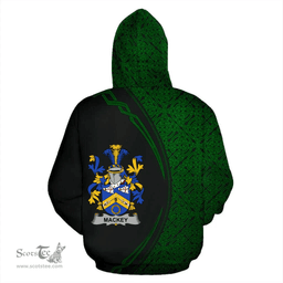 Irish Mackey Coat of Arms Irish Family Crest Hoodie Black Green Circle Style Hoodie