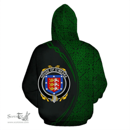 Irish House of O'MEARA Coat of Arms Irish Family Crest Hoodie Black Green Circle Style Hoodie