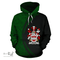 Irish Joyce Coat of Arms Irish Family Crest Hoodie Black Green Circle Style Hoodie