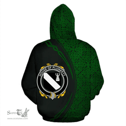Irish House of PLUNKETT Coat of Arms Irish Family Crest Hoodie Black Green Circle Style Hoodie