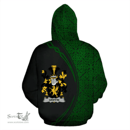 Irish Griffin or O'Griffy Coat of Arms Irish Family Crest Hoodie Black Green Circle Style Hoodie