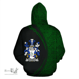 Irish Mackesy Coat of Arms Irish Family Crest Hoodie Black Green Circle Style Hoodie