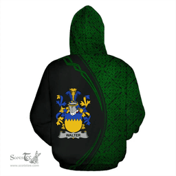 Irish Walter Coat of Arms Irish Family Crest Hoodie Black Green Circle Style Hoodie