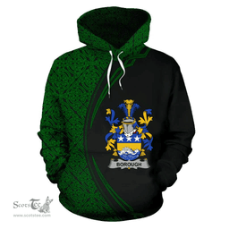 Irish Borough Coat of Arms Irish Family Crest Hoodie Black Green Circle Style Hoodie
