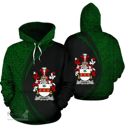 Irish Disney Coat of Arms Irish Family Crest Hoodie Black Green Circle Style Hoodie