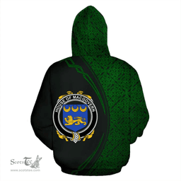 Irish House of MACGOVERN Coat of Arms Irish Family Crest Hoodie Black Green Circle Style Hoodie