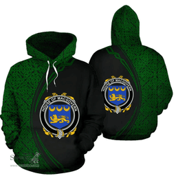 Irish House of MACGOVERN Coat of Arms Irish Family Crest Hoodie Black Green Circle Style Hoodie