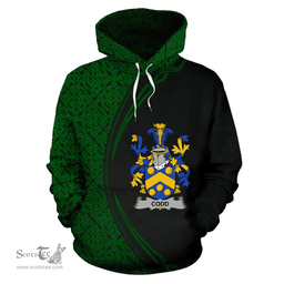 Irish Codd Coat of Arms Irish Family Crest Hoodie Black Green Circle Style Hoodie