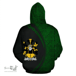 Irish Kyle Coat of Arms Irish Family Crest Hoodie Black Green Circle Style Hoodie