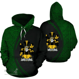 Irish Kyle Coat of Arms Irish Family Crest Hoodie Black Green Circle Style Hoodie