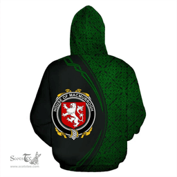 Irish House of MACMURROGH Coat of Arms Irish Family Crest Hoodie Black Green Circle Style Hoodie
