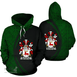 Irish McCarthy Coat of Arms Irish Family Crest Hoodie Black Green Circle Style Hoodie