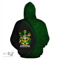 Irish McSweeney Coat of Arms Irish Family Crest Hoodie Black Green Circle Style Hoodie