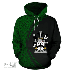 Irish Falls Coat of Arms Irish Family Crest Hoodie Black Green Circle Style Hoodie