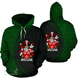 Irish Lambert Coat of Arms Irish Family Crest Hoodie Black Green Circle Style Hoodie