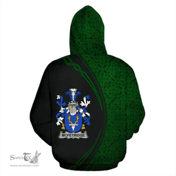 Irish McFetridge Coat of Arms Irish Family Crest Hoodie Black Green Circle Style Hoodie