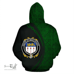 Irish House of MACLYSAGHT Coat of Arms Irish Family Crest Hoodie Black Green Circle Style Hoodie