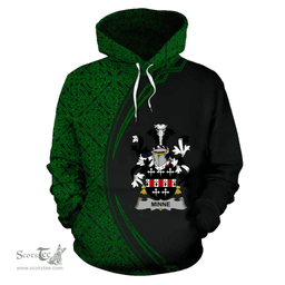 Irish Minne Coat of Arms Irish Family Crest Hoodie Black Green Circle Style Hoodie