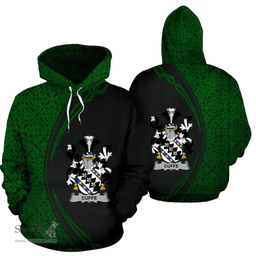 Irish Cuffe Coat of Arms Irish Family Crest Hoodie Black Green Circle Style Hoodie