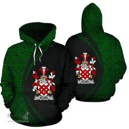 Irish Blake Coat of Arms Irish Family Crest Hoodie Black Green Circle Style Hoodie