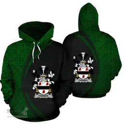 Irish Farmer Coat of Arms Irish Family Crest Hoodie Black Green Circle Style Hoodie