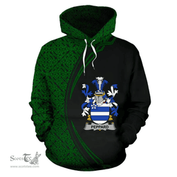 Irish Peppard Coat of Arms Irish Family Crest Hoodie Black Green Circle Style Hoodie