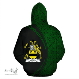 Irish McFall Coat of Arms Irish Family Crest Hoodie Black Green Circle Style Hoodie