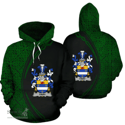 Irish Tirry Coat of Arms Irish Family Crest Hoodie Black Green Circle Style Hoodie