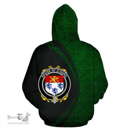 Irish House of O'GARA Coat of Arms Irish Family Crest Hoodie Black Green Circle Style Hoodie