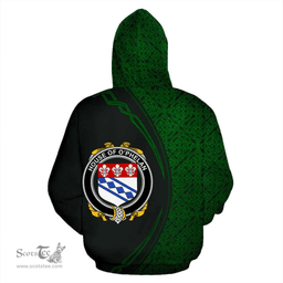 Irish House of O'PHELAN Coat of Arms Irish Family Crest Hoodie Black Green Circle Style Hoodie