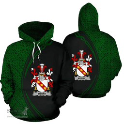 Irish Merry or O'Merry Coat of Arms Irish Family Crest Hoodie Black Green Circle Style Hoodie