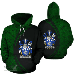 Irish Ralphson Coat of Arms Irish Family Crest Hoodie Black Green Circle Style Hoodie