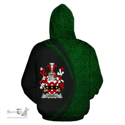 Irish Candell Coat of Arms Irish Family Crest Hoodie Black Green Circle Style Hoodie