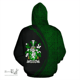 Irish Dargan or McDeargan Coat of Arms Irish Family Crest Hoodie Black Green Circle Style Hoodie