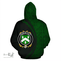 Irish House of TULLY (MACATILLA)) Coat of Arms Irish Family Crest Hoodie Black Green Circle Style Hoodie
