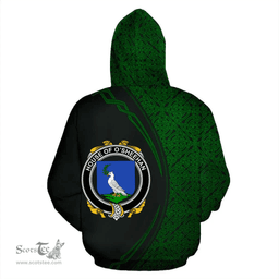Irish House of O'SHEEHAN Coat of Arms Irish Family Crest Hoodie Black Green Circle Style Hoodie