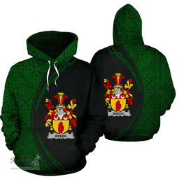 Irish Breen or O'Breen Coat of Arms Irish Family Crest Hoodie Black Green Circle Style Hoodie