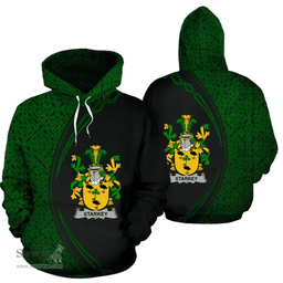 Irish Starkey Coat of Arms Irish Family Crest Hoodie Black Green Circle Style Hoodie
