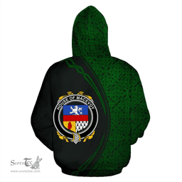 Irish House of MACEVOY Coat of Arms Irish Family Crest Hoodie Black Green Circle Style Hoodie